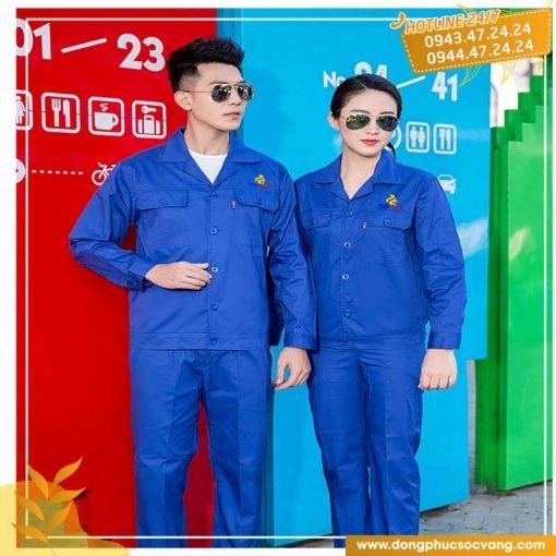Quần áo công nhân xanh bích cao cấp