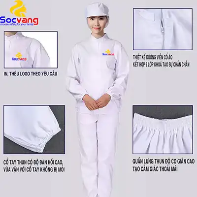 Quần áo đồng phục thực phẩm sv10-2