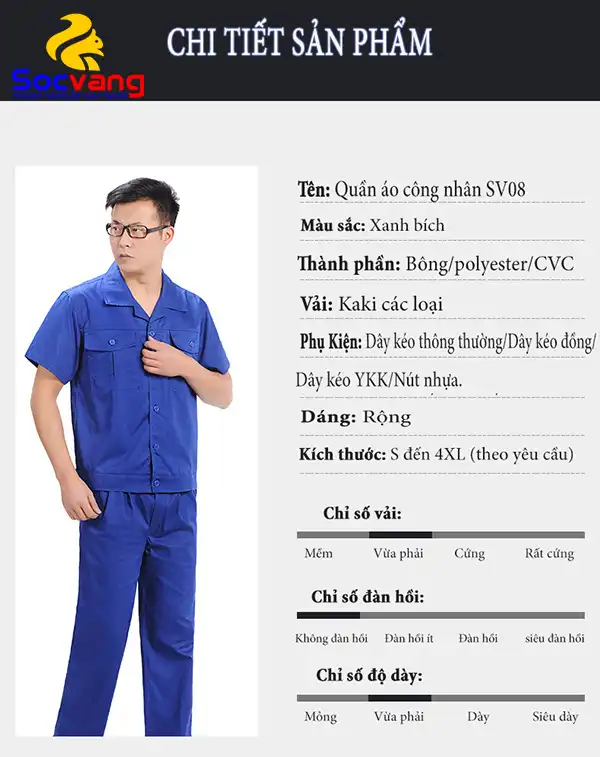 Quần áo công nhân sv25-8