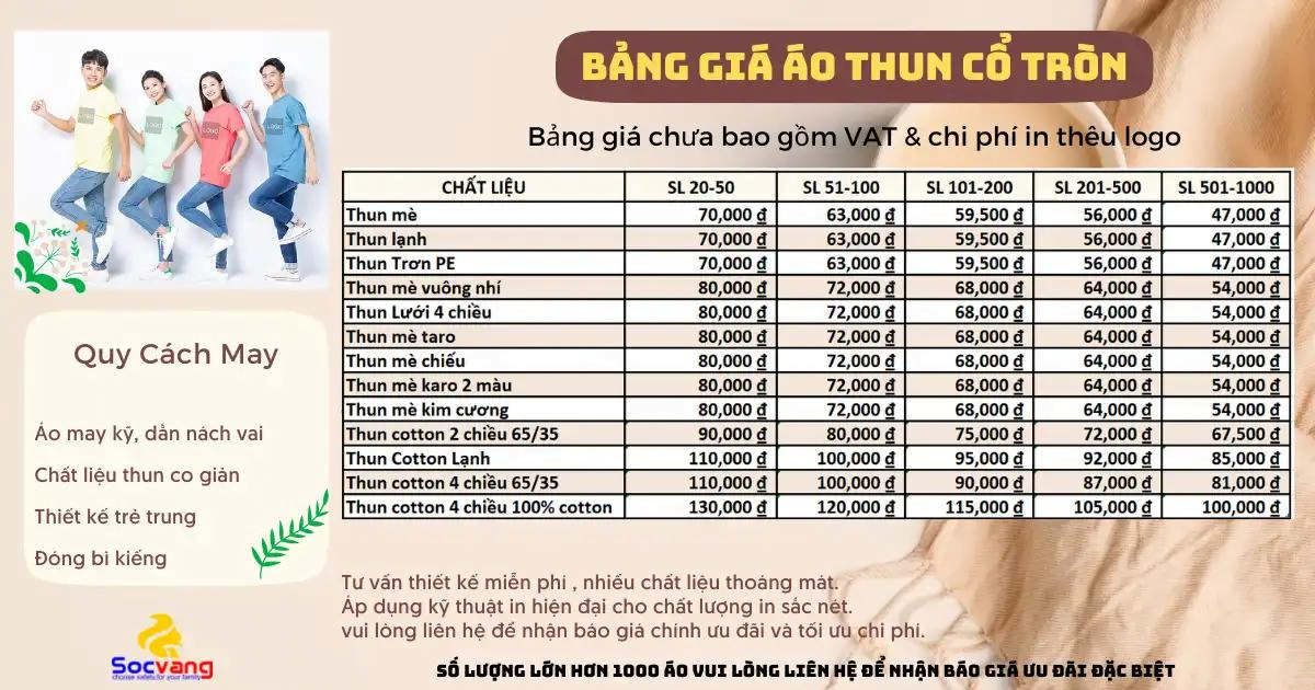 may áo thun đồng phục giá rẻ Sóc Vàng