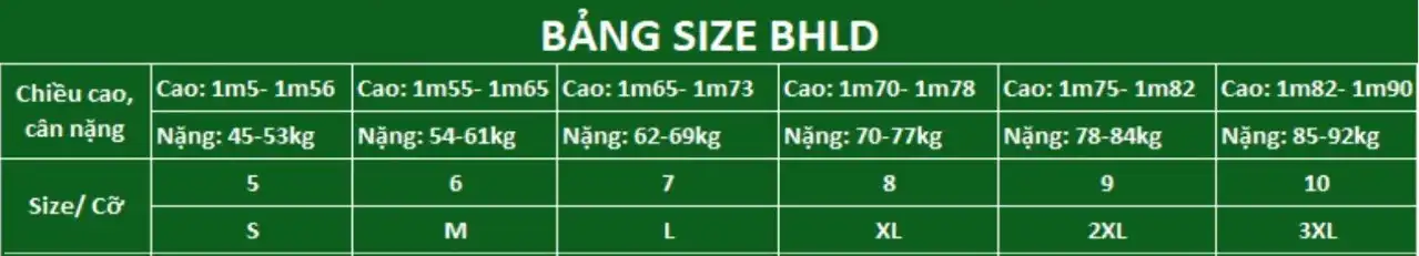 Bang Size Quan Ao Bao Ho