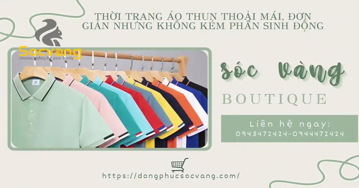 Mẫu áo thun cá sấu nữ Sóc Vàng