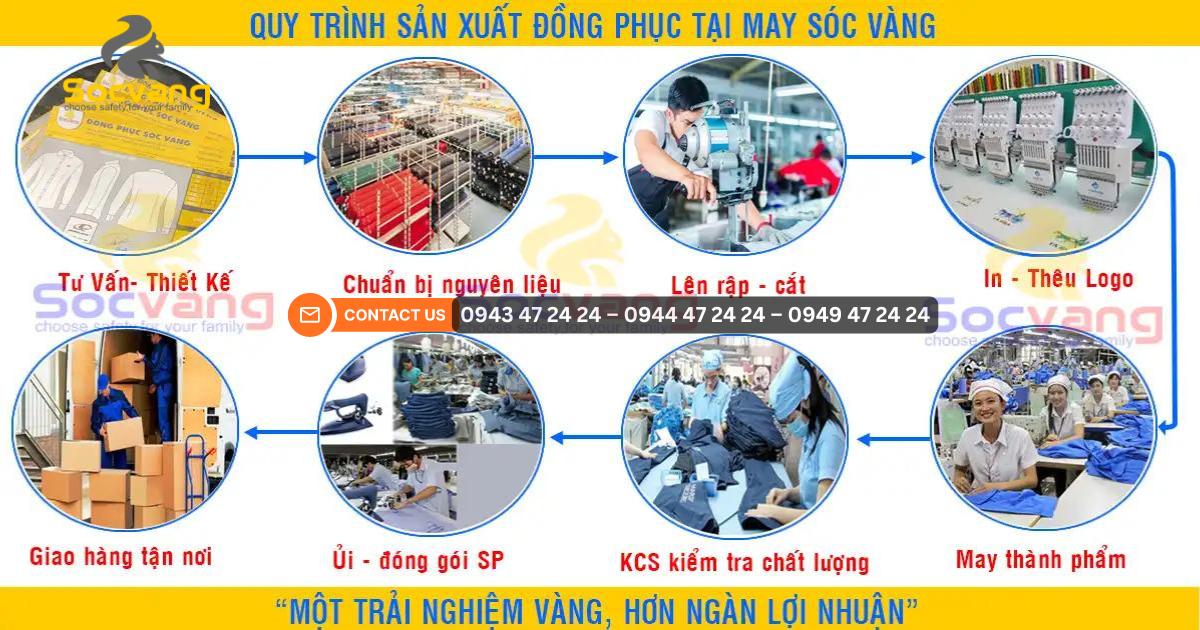 Xưởng may đồng phục Sóc Vàng uy tín, chuyên nghiệp